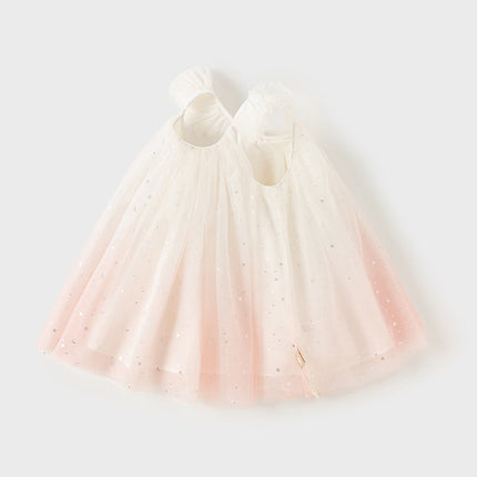 Girls Summer Gradient Pink Sleeveless Sweet Princess Dress