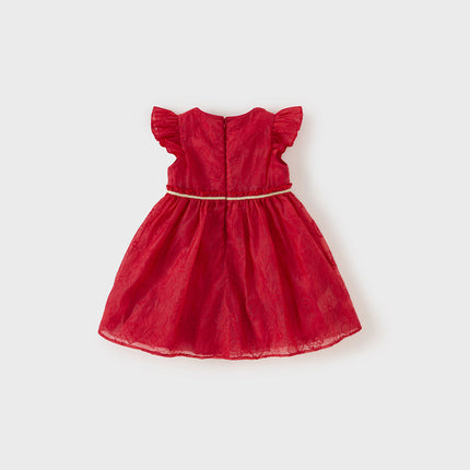 Toddler Girls Summer Red Sleeveless Elegant Princess Dress