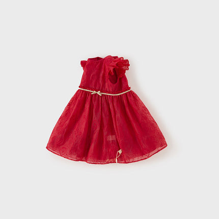 Toddler Girls Summer Red Sleeveless Elegant Princess Dress