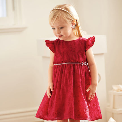 Toddler Girls Summer Red Sleeveless Elegant Princess Dress