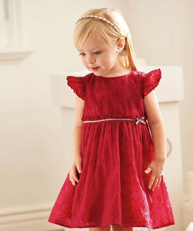 Toddler Girls Summer Red Sleeveless Elegant Princess Dress