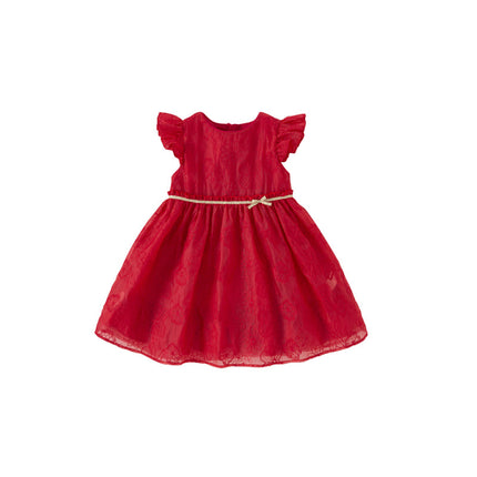 Toddler Girls Summer Red Sleeveless Elegant Princess Dress
