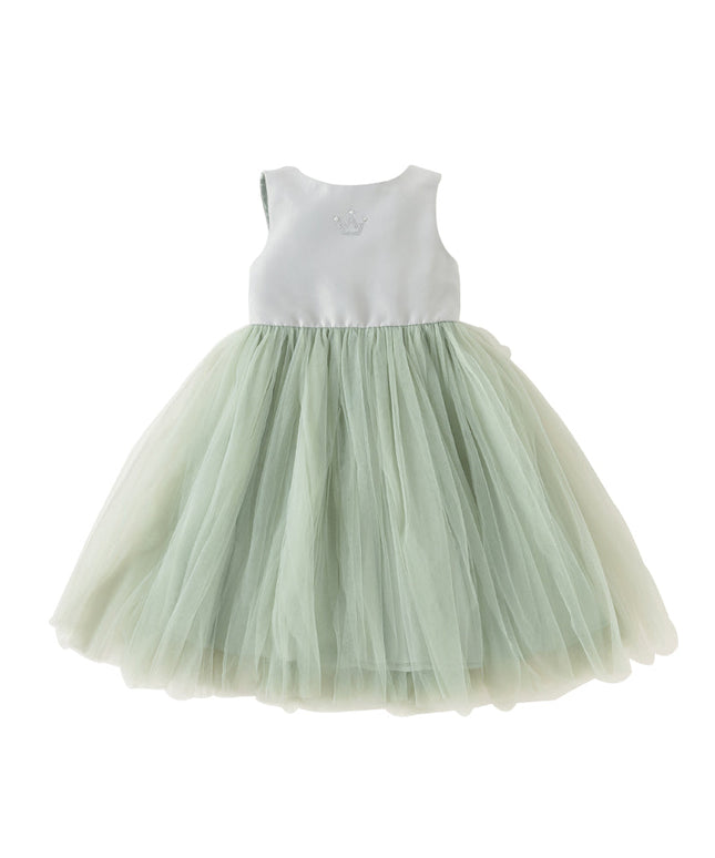 Toddler Girls Summer Grey Green Sleeveless Mesh Princess Dress