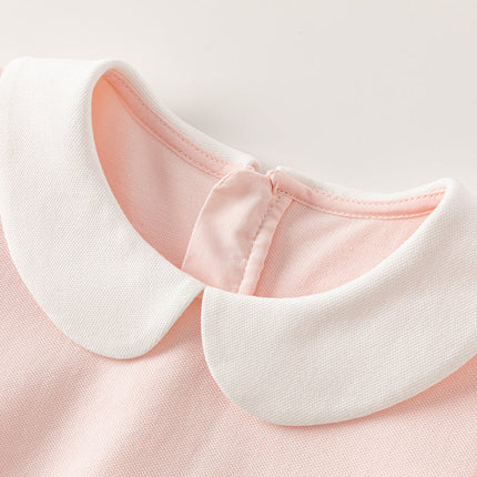 Toddler Girls Summer Short Sleeve Pink Pleated Dress