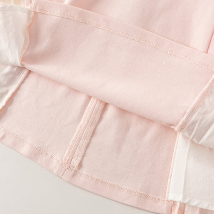 Toddler Girls Summer Short Sleeve Pink Pleated Dress
