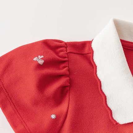 Toddler Girl Summer Cotton Red/Pink Polo Princess Dress