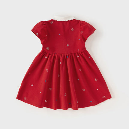 Toddler Girl Summer Cotton Red/Pink Polo Princess Dress