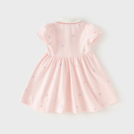 Toddler Girl Summer Cotton Red/Pink Polo Princess Dress