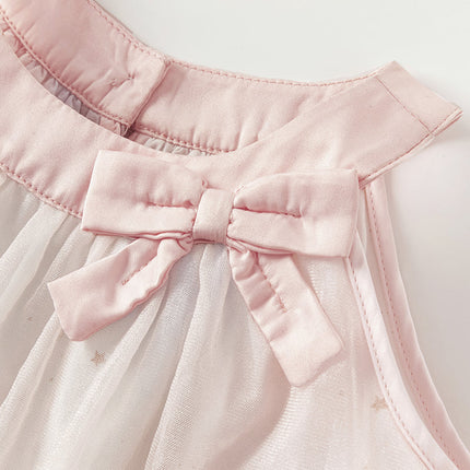 Girls Summer Pink Sleeveless A-line Princess Dress