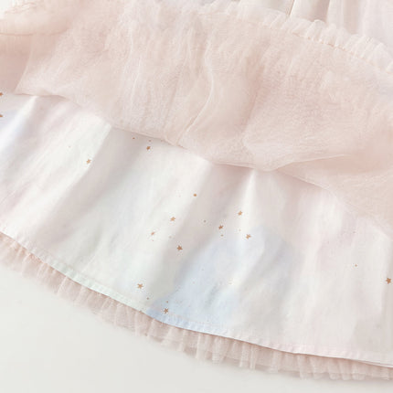 Girls Summer Pink Sleeveless A-line Princess Dress