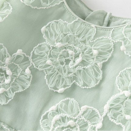 Girls Summer Green Meah Cute Birthday Dress