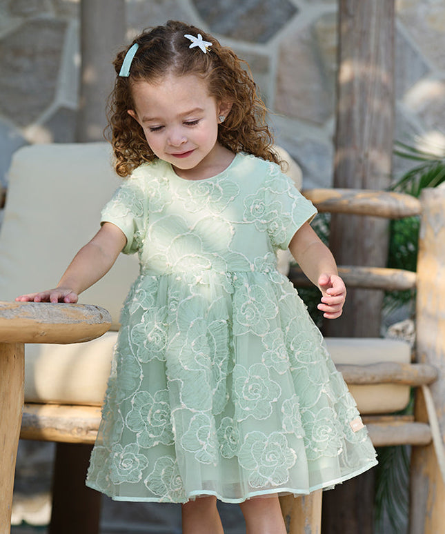 Girls Summer Green Meah Cute Birthday Dress