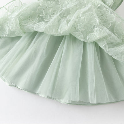 Girls Summer Green Meah Cute Birthday Dress
