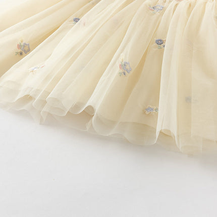 Girls Toddler Summer Yellow Mesh Princess Dress