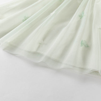 Girls Summer Elegance Mint Green Mesh Party Dress