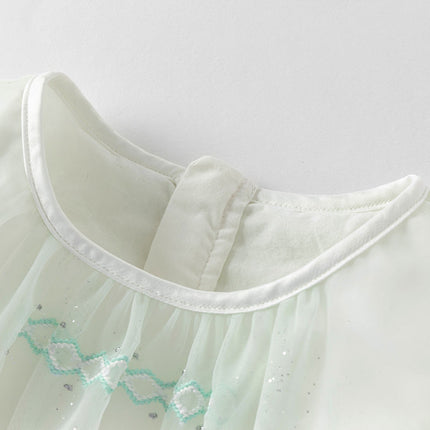 Girls Summer Elegance Mint Green Mesh Party Dress