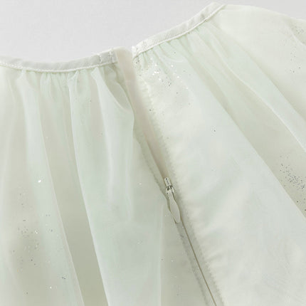 Girls Summer Elegance Mint Green Mesh Party Dress