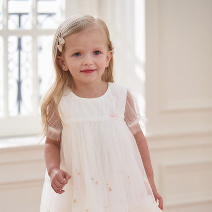 Girls Summer White Mesh Princess Dress