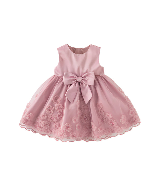 Girls Summer Sleeveless Purple Pink Birthday Mesh Dress