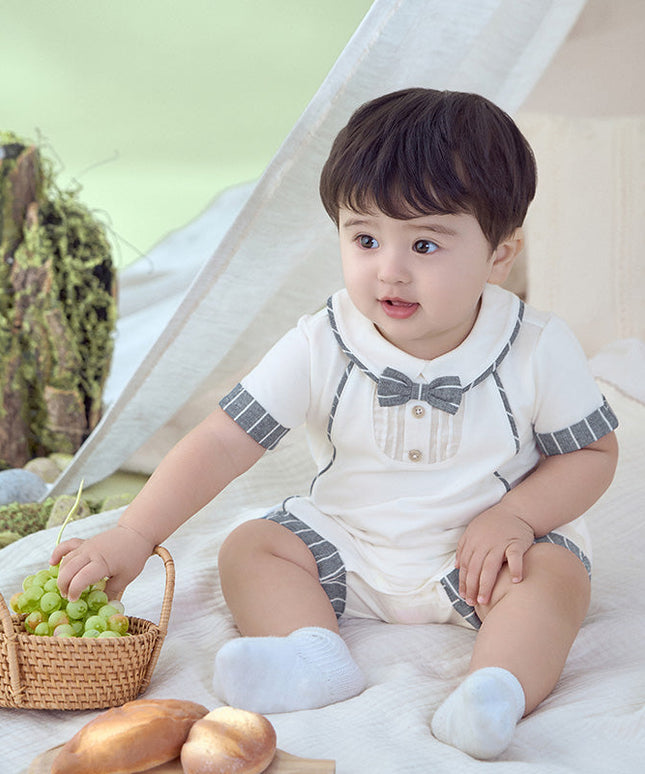 Baby Boys Summer Casual White Indoor Comfortable Rompers