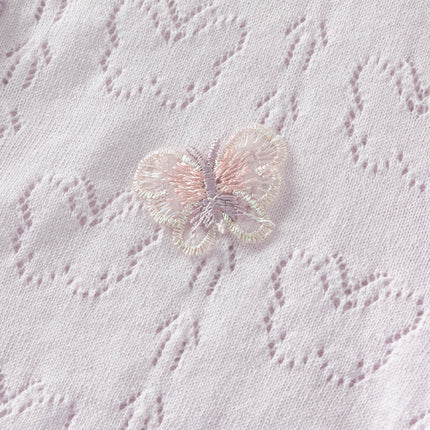 Kids Girls Summer Sweet Light Purple/White Soft Cotton Lightweight Cardigans