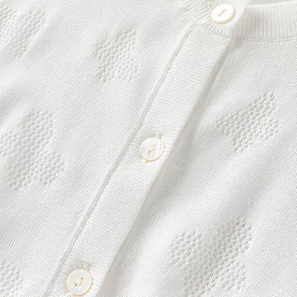 Kids Girls Summer Elegant White Long-sleeveD Cardigans
