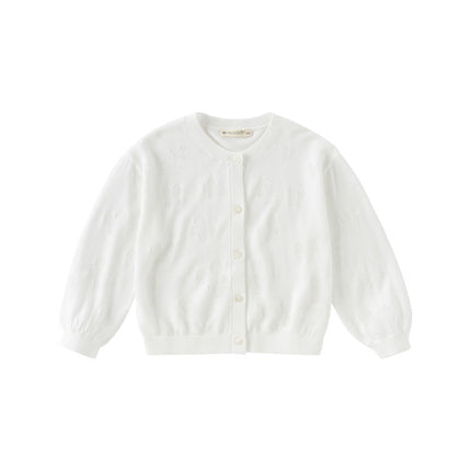 Kids Girls Summer Elegant White Long-sleeveD Cardigans