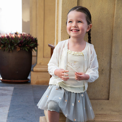 Kids Girls Summer Elegant White Long-sleeveD Cardigans