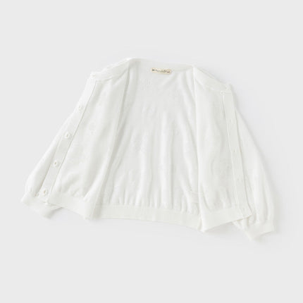 Kids Girls Summer Elegant White Long-sleeveD Cardigans