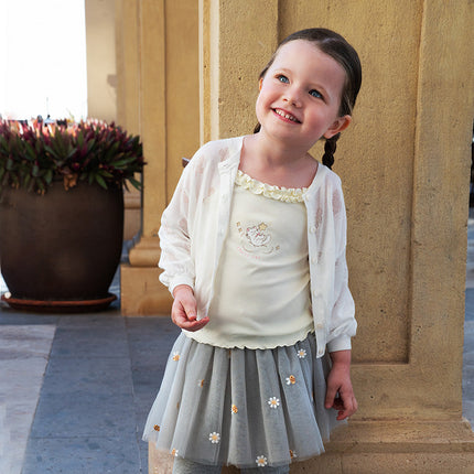 Kids Girls Summer Elegant White Long-sleeveD Cardigans