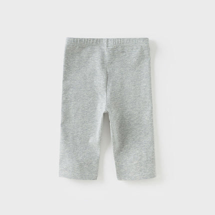 Toddler Girls Summer Breathable Cotton Grey/Beige Versatile Leggings