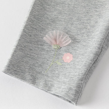 Toddler Girls Summer Breathable Cotton Grey/Beige Versatile Leggings