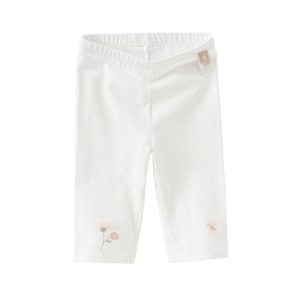 Toddler Girls Summer Breathable Cotton Grey/Beige Versatile Leggings
