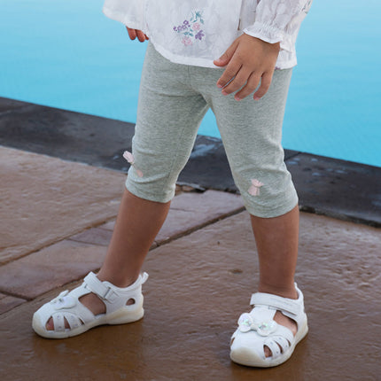 Toddler Girls Summer Breathable Cotton Grey/Beige Versatile Leggings