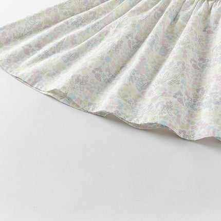 Girls Summer Cotton Doll Collar Floral Dress