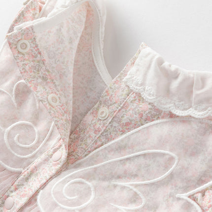 Baby Girls Summer Cotton Floral Print Jumpsuit Romper