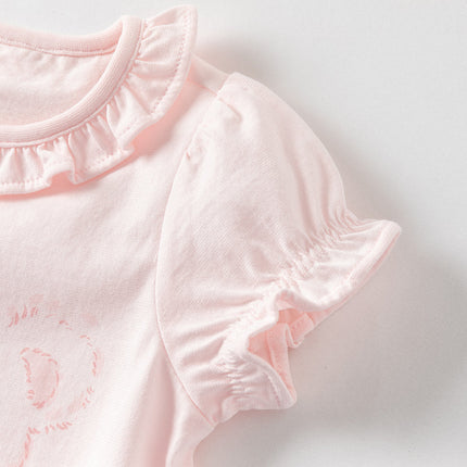 Baby Girls Summer Cute Pink Pure Cotton Comfortable Rompers