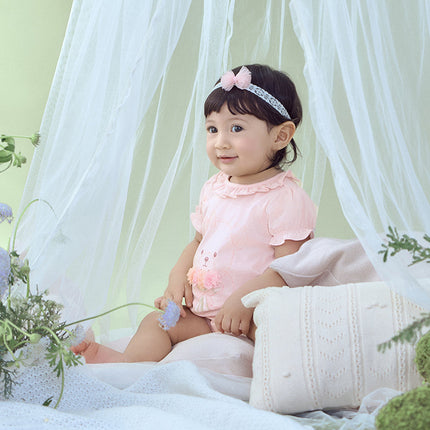 Baby Girls Summer Cute Pink Pure Cotton Comfortable Rompers