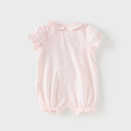 Baby Girls Summer Cute Pink Pure Cotton Comfortable Rompers