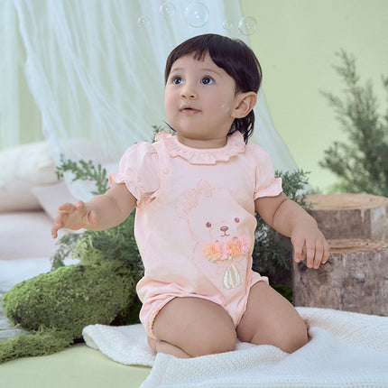 Baby Girls Summer Cute Pink Pure Cotton Comfortable Rompers