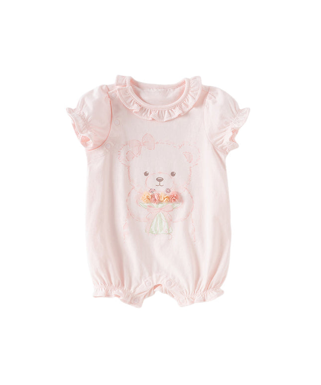 Baby Girls Summer Cute Pink Pure Cotton Comfortable Rompers