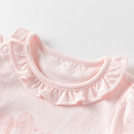 Baby Girls Summer Cute Pink Pure Cotton Comfortable Rompers