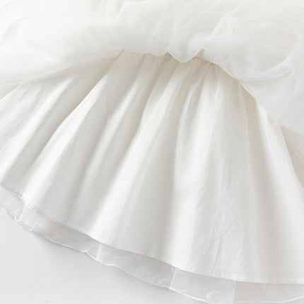 Girls Summer White Princess Party Dress