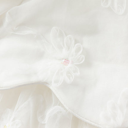 Girls Summer White Princess Party Dress