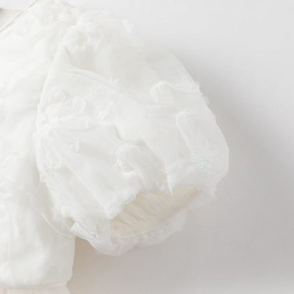 Girls Summer White Princess Party Dress