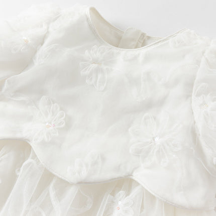 Girls Summer White Princess Party Dress