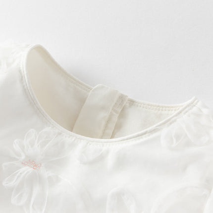 Girls Summer White Princess Party Dress