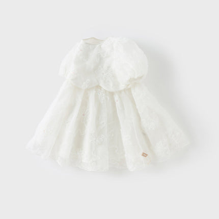 Girls Summer White Princess Party Dress