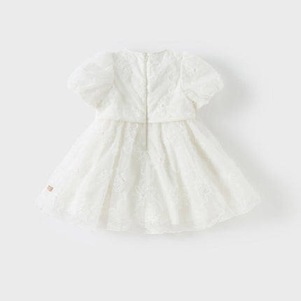 Girls Summer White Princess Party Dress