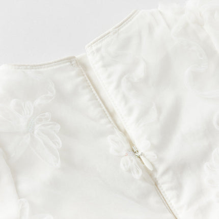 Girls Summer White Princess Party Dress